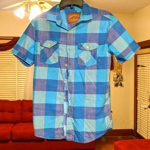 RedCamel Blue Short Sleeve Button Down (M)